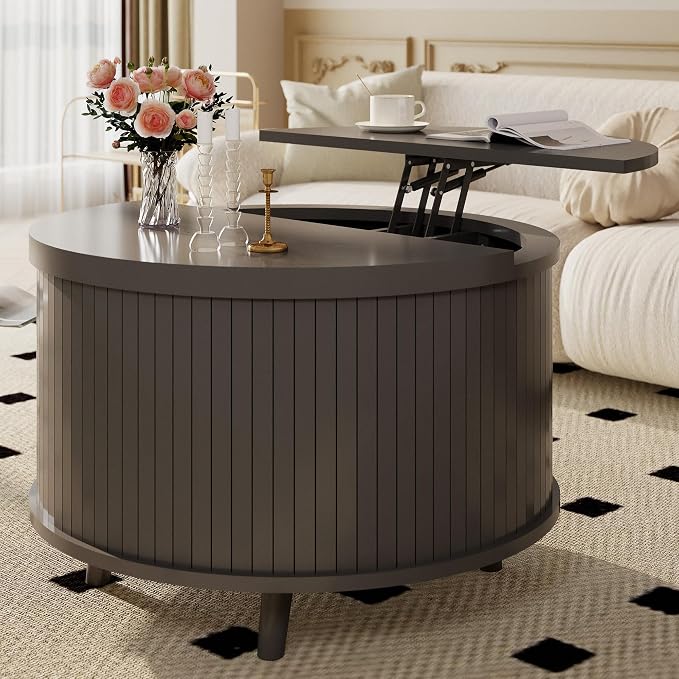 Easyego Lift Top Coffee Table for Small Spaces, 31.5" Mid-Century Modern Wooden by Easyego