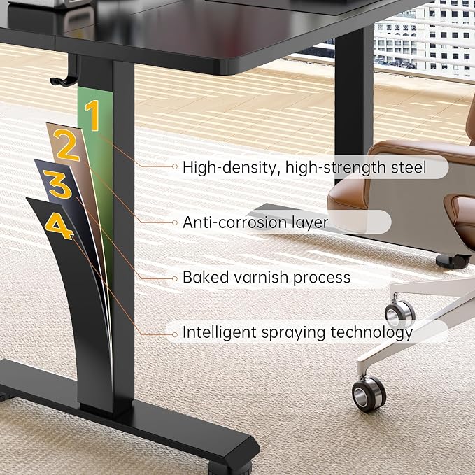 Veken 63x23.6 Inch Large Electric Standing Desk, Heights Adjustable, Sit to - Image 6