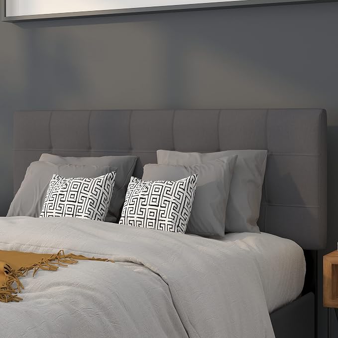 Flash Furniture Bedford Tufted Upholstered Full Size Headboard in Dark Gray by FlashFurniture