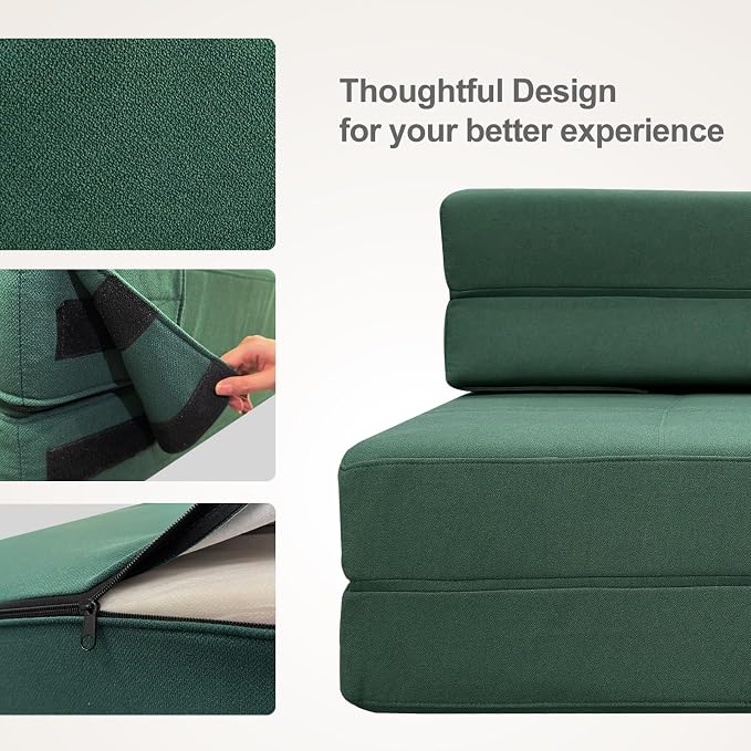 ANONER Memory Foam Fold Out Sofa Bed Couch - Image 8