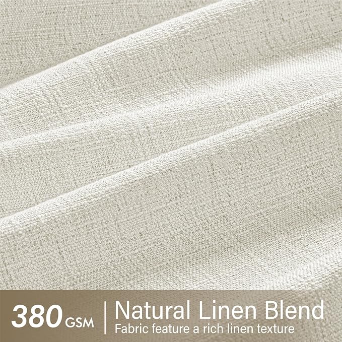 MIULEE Pinch Pleated Thick Linen Curtains 84 Inches Long 2 Panels - Image 4