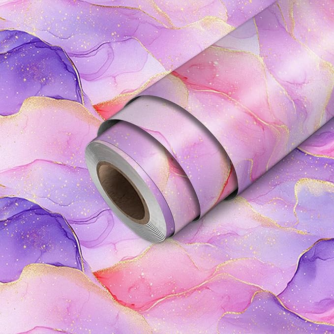 HOMETITUTE Pastel Watercolor Wallpaper Peel and Stick Purple Pink Gradient by HOMETITUTE