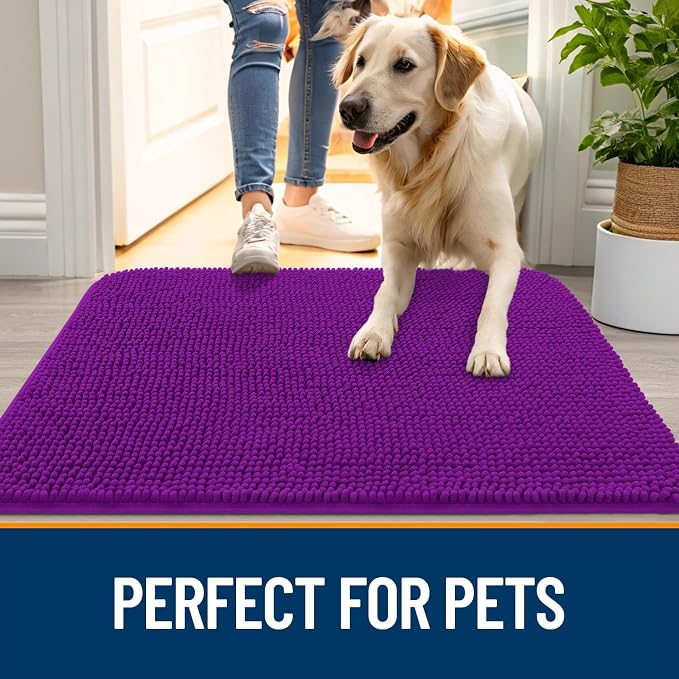 OLANLY Dog Door Mat for Muddy Paws 47x20, Absorbs Moisture and Dirt, Absorbent - Image 6
