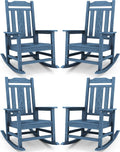SERWALL Oversized Rocking Chair, HDPE Outdoor Rocking Chairs Set of 4, Patio by SERWALL