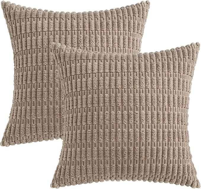 MIULEE Pack of 2 Corduroy Decorative Throw Pillow Covers 16x16 Inch Soft Boho - Image 6