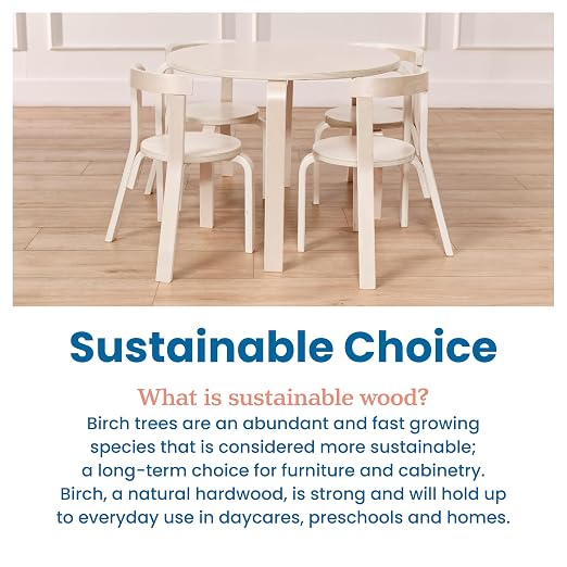 ECR4Kids Bentwood Table and Curved Back Chair Set, Kids Furniture - Image 7