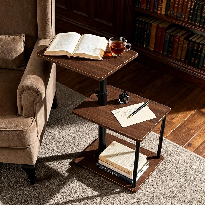 Faesun Swivel Side Table for Couch Arm, Adjustable C End Table for Recliner or - Image 4