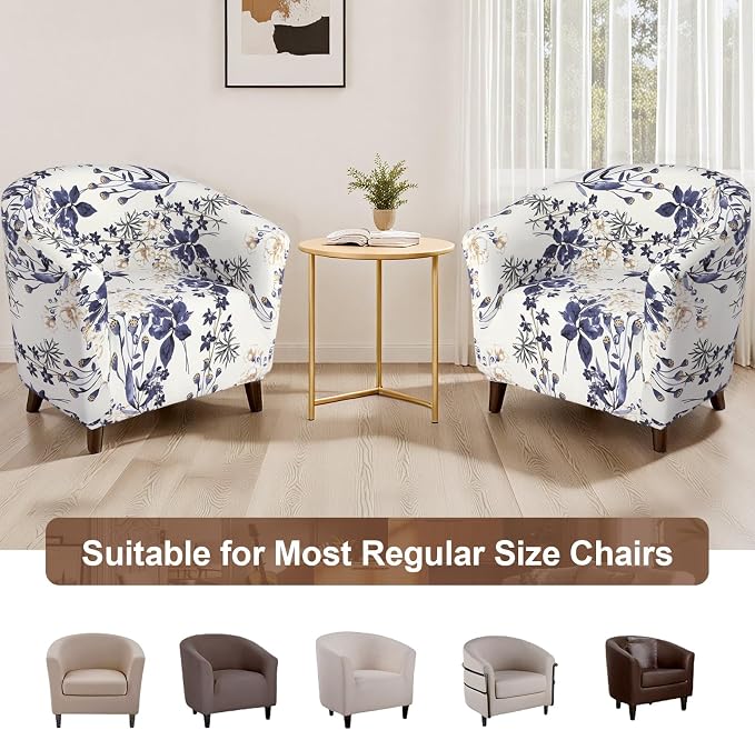 SearchI Club Chair Slipcover Stretch Barrel Chair Covers Printed Tub Chair - Image 7
