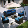 Aoxun Patio Furniture Set with Umbrella, 8 Piece Outdoor Sectional Sofas by Aoxun