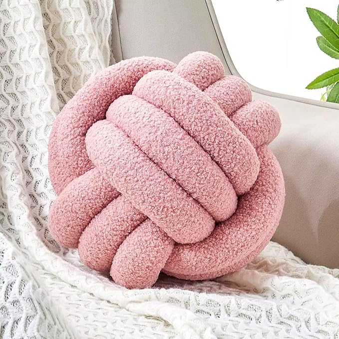 Uvvyui Knot Pillow Ball, Soft Home Decorative Pillows, Round Throw Pillow by Uvvyui