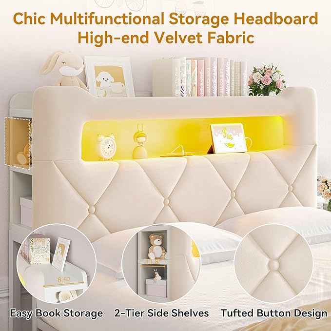 Full Upholstered LED Bed Frame - Image 6