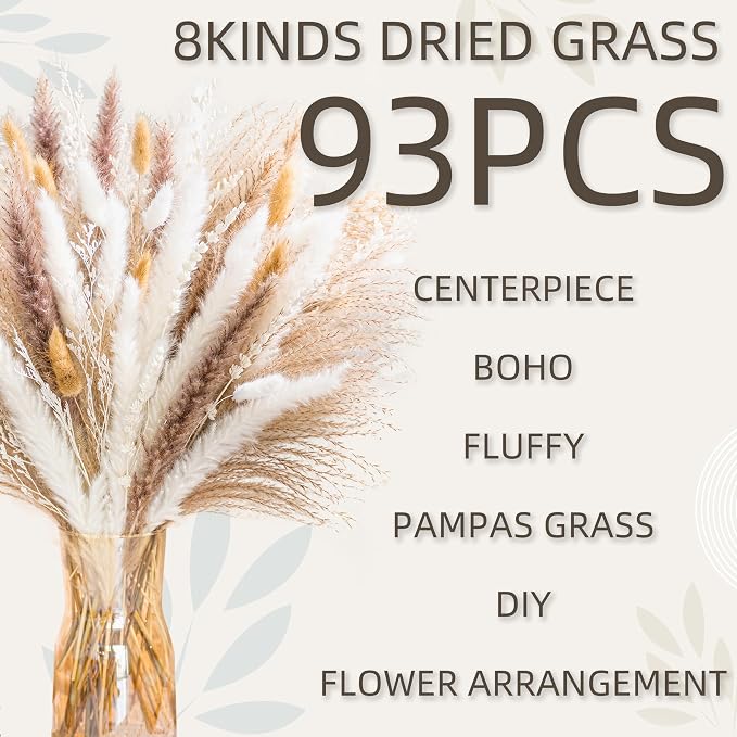Natural Pampas Grass 8kind Grass Mix Bouquet | Dried Pampas Bouquet - Image 3