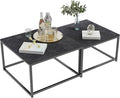 Wisfor Nesting Tables Set of 2, Nesting Black Coffee Table Set by Wisfor
