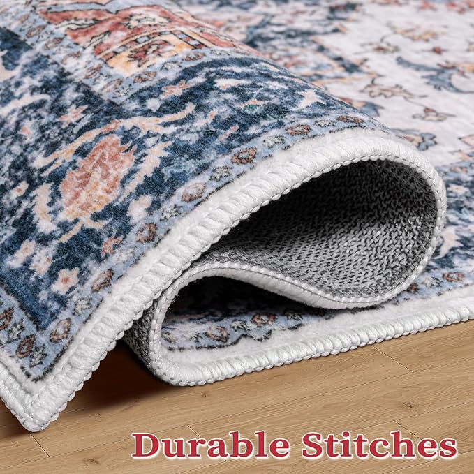 SERISSA Area Rug 3x5 Boho Rugs for Bedroom, Washable Kitchen Rugs Non-Slip - Image 6