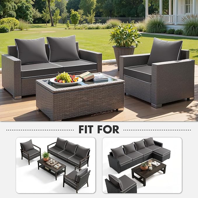MIULEE Dark Grey Outdoor Seat Cushion 24x24 Inch Waterproof & 3 Year Fade - Image 5