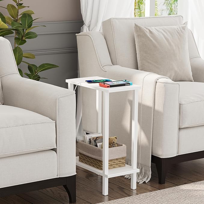 TUTOTAK Small Side Table, Narrow End Table, Skinny Sofa Table, Slim Nightstand - Image 2