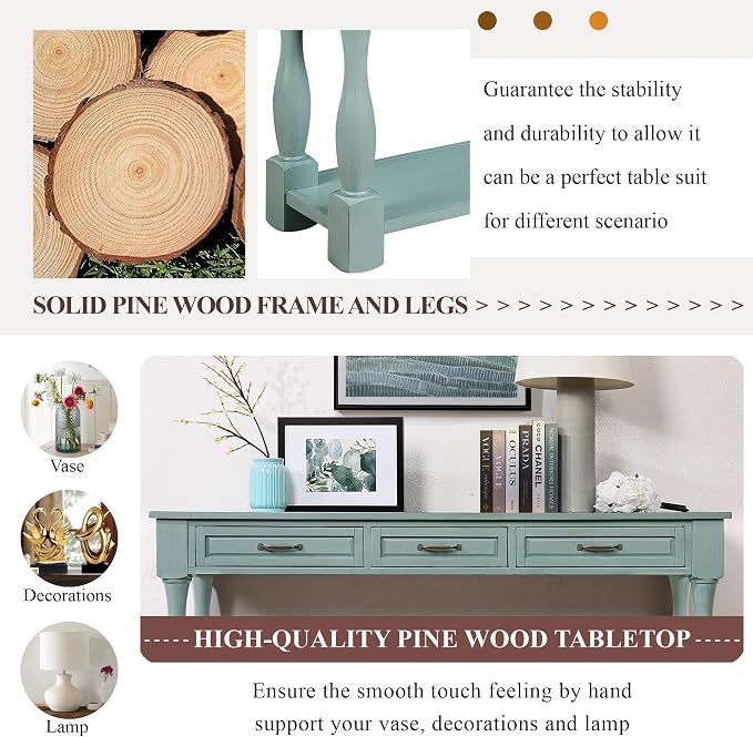 Knocbel Long Antique Entry Console Table - Image 10