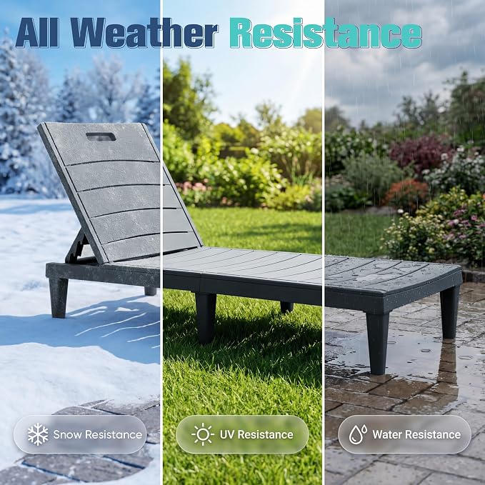 Devoko Outdoor Chaise Lounge Chair Set of 2 - Image 8