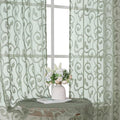 OWENIE Furman Sheer Sage Green Curtains 90 inches Long by OWENIE