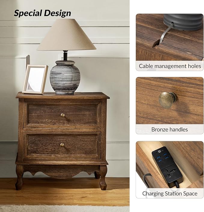 HULALA HOME Solid Wood End Tables Set of 2 - Image 4