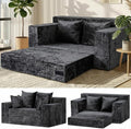 Loveseat Sofa Bed, Convertible Silky Velvet 5-in-1 Foldable Boneless Sleeper by AOLVDOW