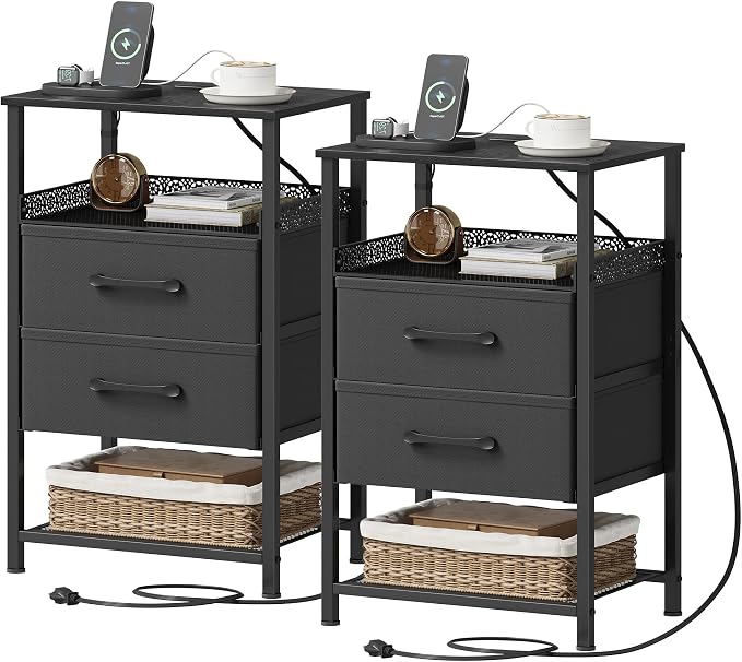 JARHETUN Nightstand Set of 2, Night Stands by JARHETUN