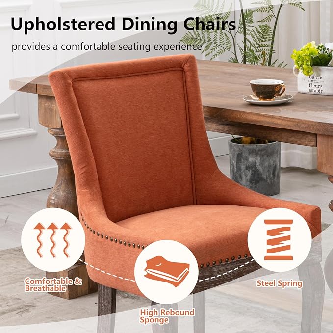 Modern Dining Chairs Set of 6, High Back Dining Chairs Side Chairs - Image 4