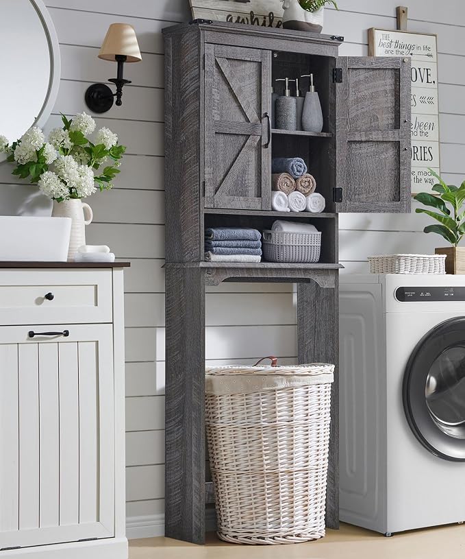ACCOHOHO Over The Toilet Storage Cabinet, Farmhouse Bathroom Cabinet - Image 6