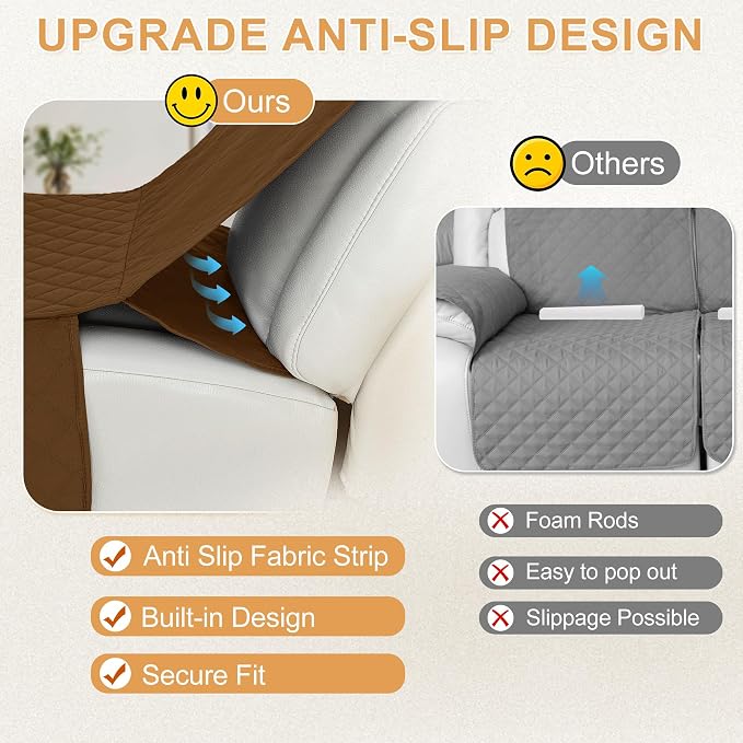 HDCAXKJ 100% Waterproof Reclining Sectional Couch Covers L Shape Recliner Sofa - Image 4