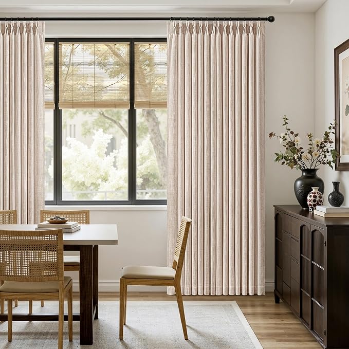 MIULEE Pinch Pleated Thick Linen Curtains 102 Inches Long 2 Panels - Image 5
