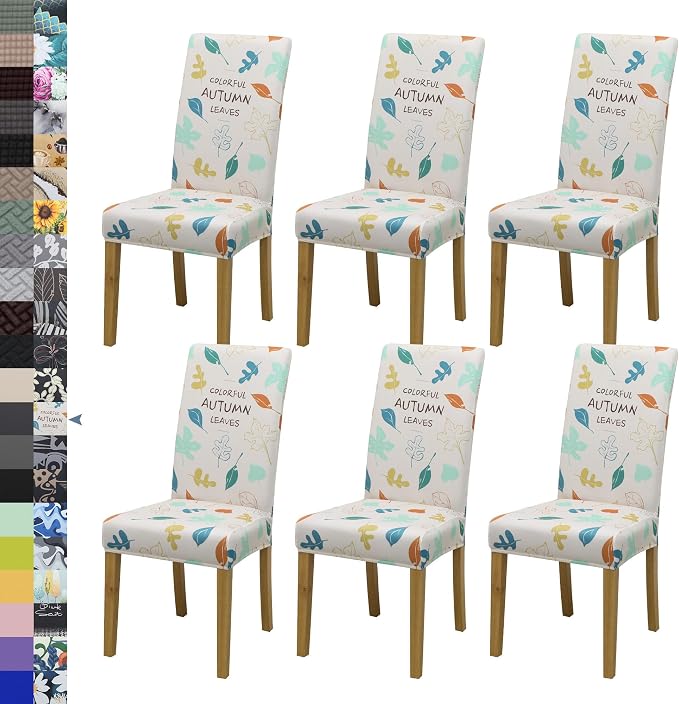 BIETYONE Stretch Dining Chair Covers Set of 6, Soft Removable Washable Kitchen by BIETYONE