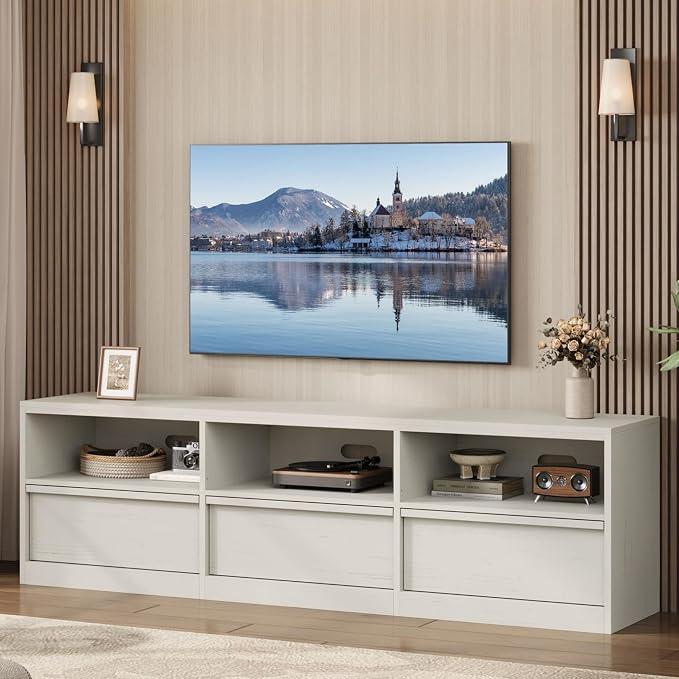 GarveeHome 70in TV Stand for TVs up to 85", Mid Century Modern Entertainment by GarveeHome