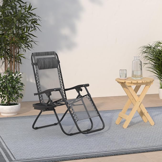 Devoko Patio Zero Gravity Chair Outdoor Folding Adjustable Reclining Chairs - Image 2