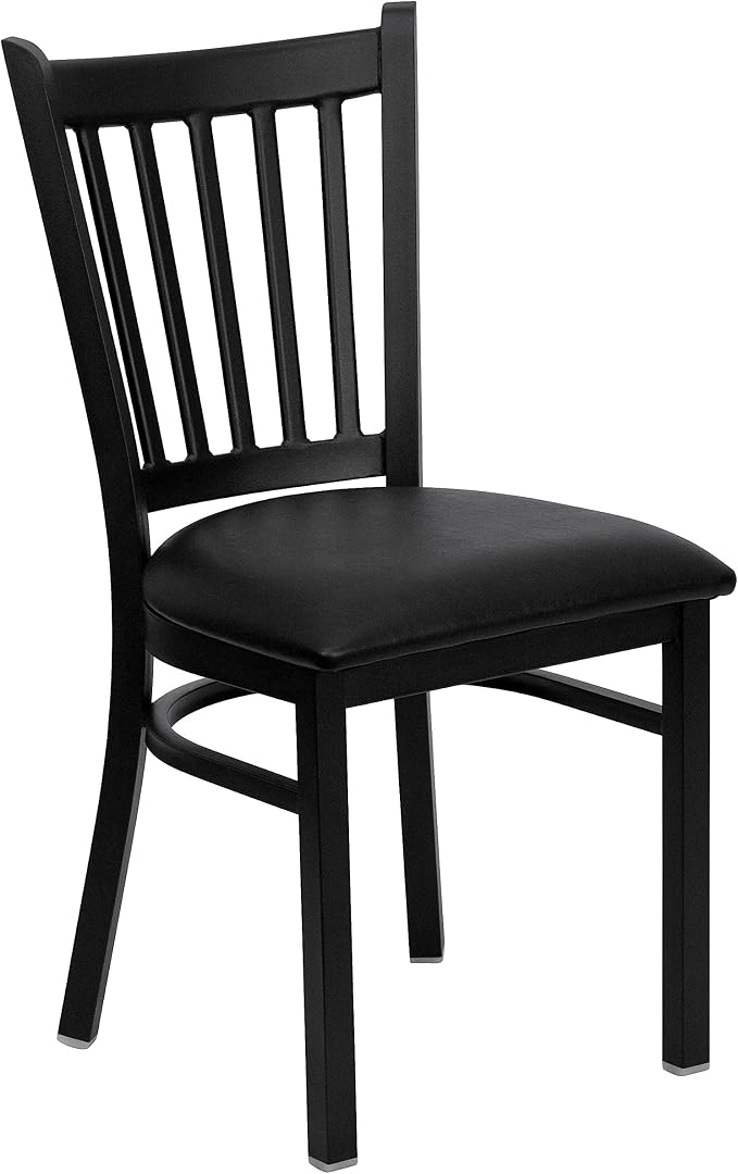 Flash Furniture HERCULES Series Black Vertical Back Metal Restaurant Chair by FlashFurniture