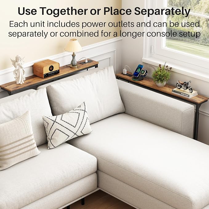 Kitstorack Behind Couch Table, Adjustable Height Narrow Console Table - Image 9