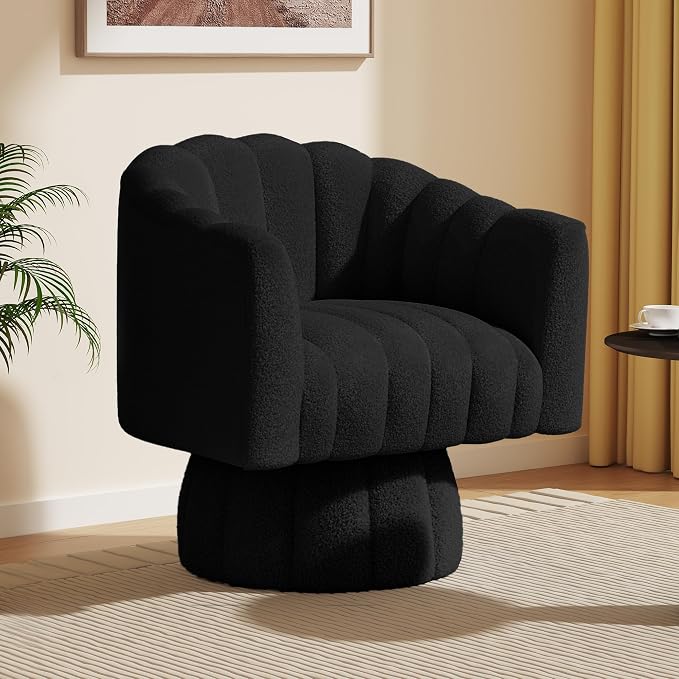 Dewhut Swivel Accent Chair, 360° Swivel Barrel Chair by FocusOnQualityFurniture