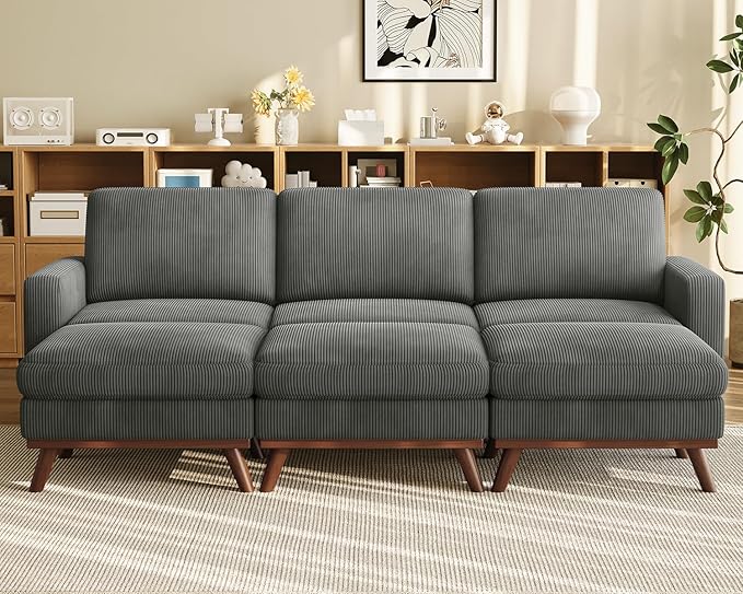 Vesgantti 97" Modular Sectional Sofa Drak Gray, Sectional Couch by Vesgantti