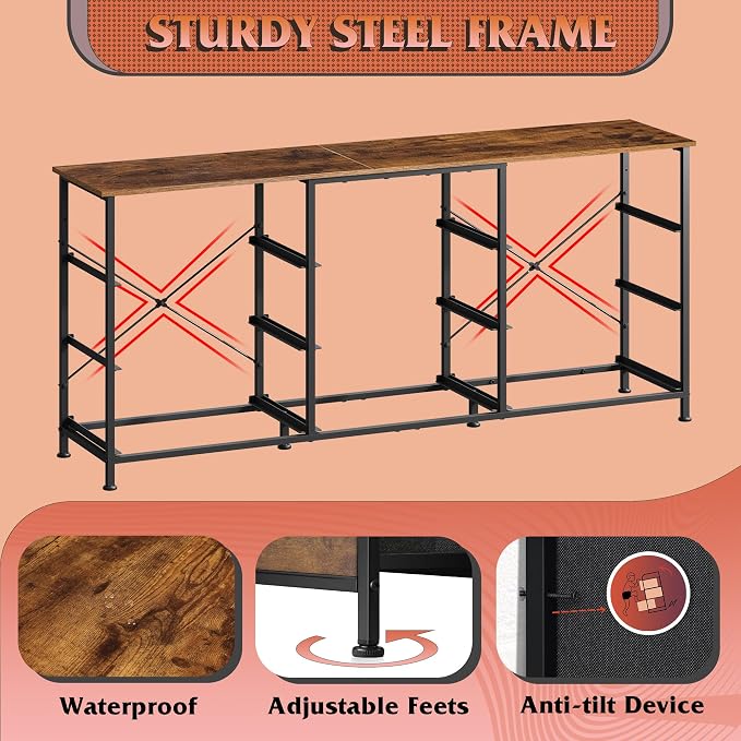 WLIVE 54''W Dresser for Bedroom, Dresser TV Stand for 55, 65 inch TV, Wide - Image 7