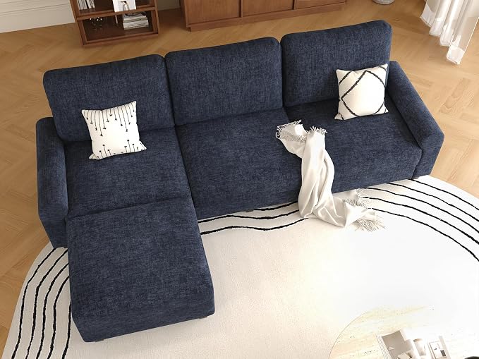 EASE MOOSE 100" Chenille L-Shaped Sectional Sofa, Modern Deep Seat Modular Couch - Image 4