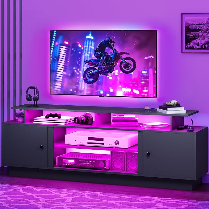 DWVO Modern TV Stand for 75 Inch TVs, Entertainment Center by DWVO
