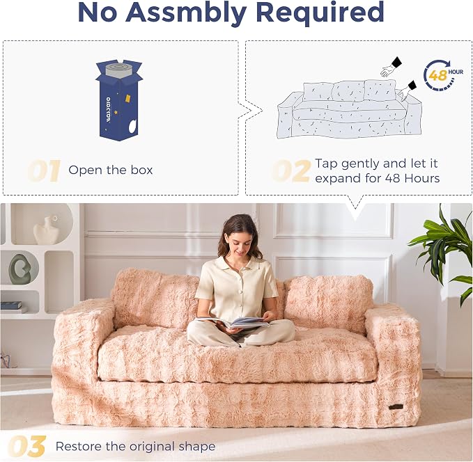 MAXYOYO 3 Seater Sofa for Living Room, Tufted Boneless Couch Bubbled Sofa Couch - Image 7