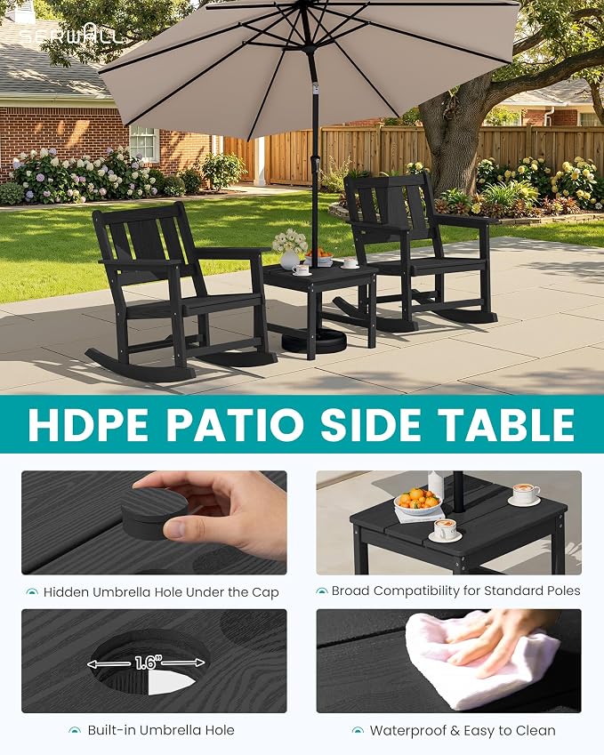 SERWALL Outdoor Rocking Chairs Set of 2 - Image 9