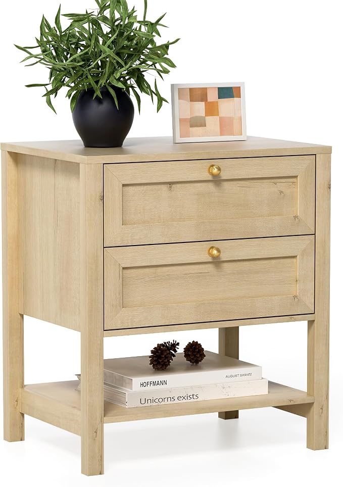 EYYTHUNG Farmhouse Nightstand Set of 2, Wooden Farmhouse Floor Night Stand - Image 8