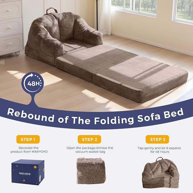 MAXYOYO Folding Sofa Bed with Backrest, Boneless Fold Out Couch Bed with Handle - Image 8