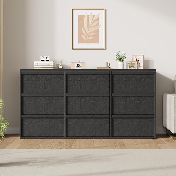 Garvee 9 Dresser for Bedroom, 58.7" Wide Dresser, Freestanding Horizontal Drawer - Image 3