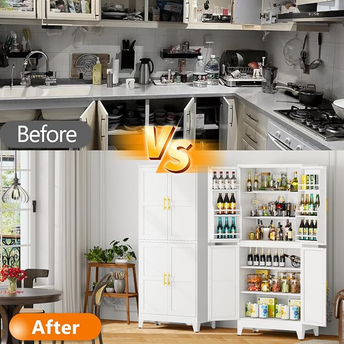 GAIOUS 74.8" Tall Metal Food Cabinet, Storage Cabinets - Image 8