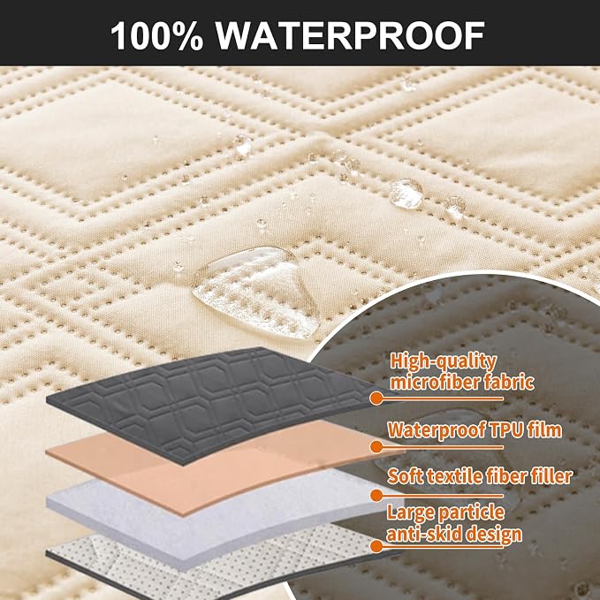 Genina Waterproof Loveseat Recliner Cover Non-Slip, Sofa Cover - Image 6