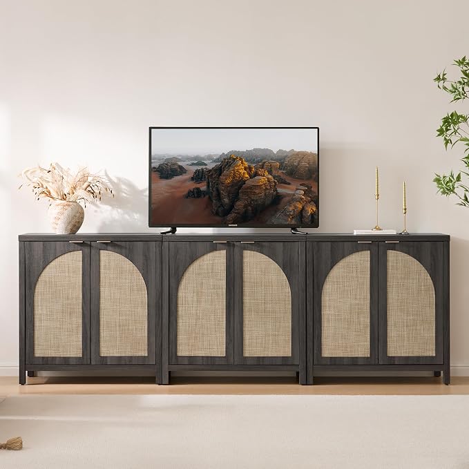 SICOTAS Rattan Sideboard Buffet Cabinet - Image 8