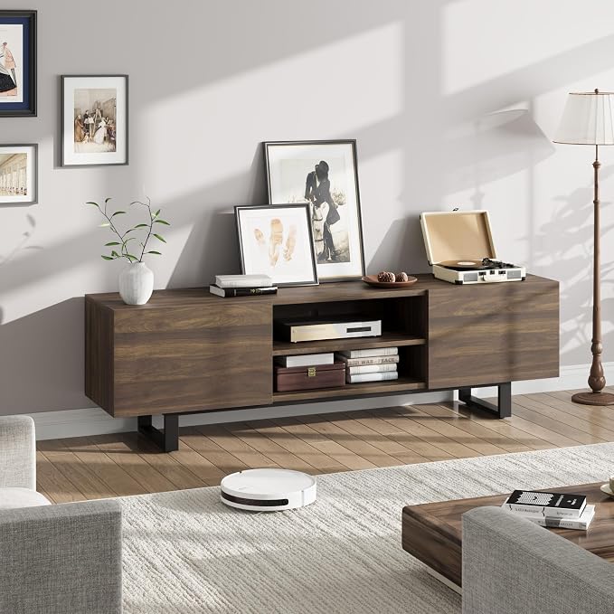 GarveeHome Industrial TV Stand for 80 in, Modern Entertainment Center - Image 6