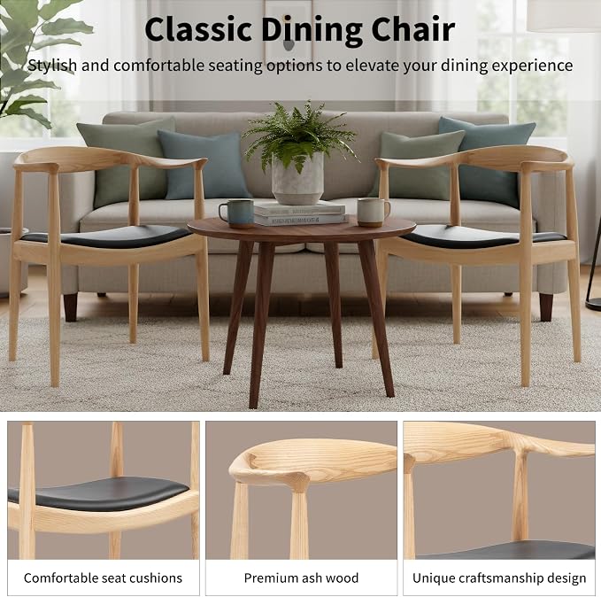 Kennedy Armchair, Mid Century Modern Dining Chair, PU Upholstered Kennedy Chair - Image 6